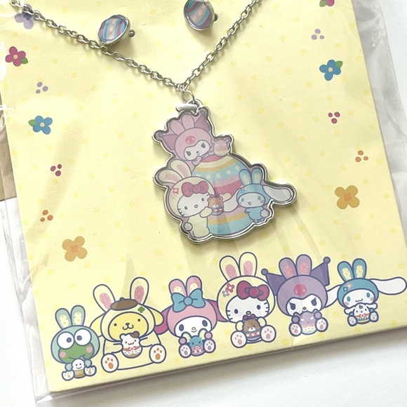 🆕 🎉 hello kitty & friends easter egg necklace & easter egg earrings set - Picture 7 of 16